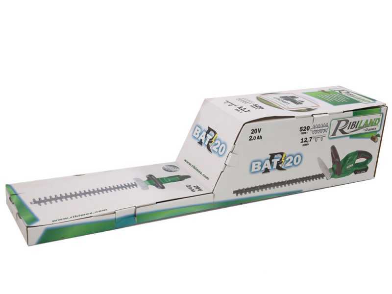 Ribimex PRBAT20-THSB - Tagliasiepi elettrico a batteria con lama da 52 cm - SENZA BATTERIA E CARICABATTERIA