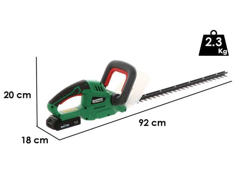 Ribimex PRBAT20-THSB - Tagliasiepi elettrico a batteria con lama da 52 cm - SENZA BATTERIA E CARICABATTERIA