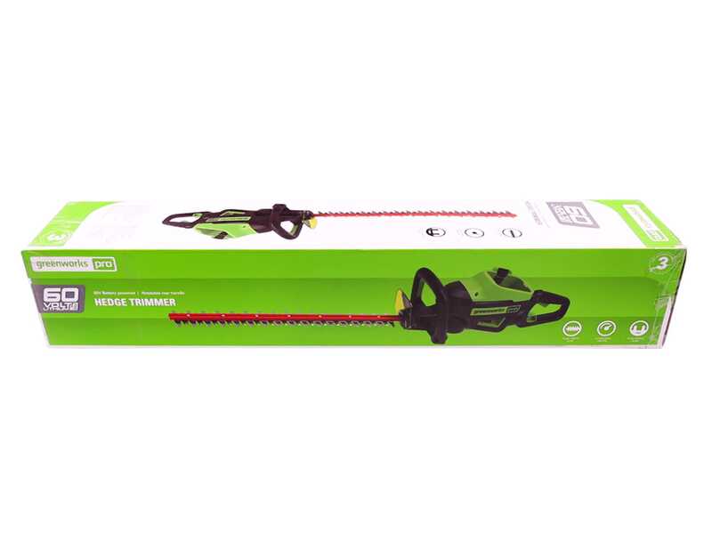 Greenworks GD60HT66 - Tagliasiepi elettrico a batteria con lama da 66 cm - SENZA BATTERIE E CARICABATTERIE