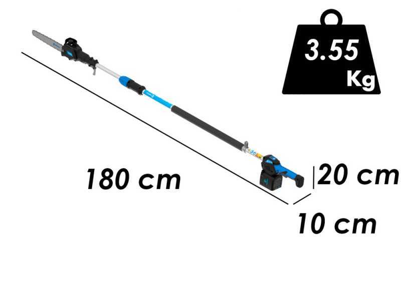 Campagnola T-REX 160-240 - Potatore manuale elettrico a batteria su asta  - Batteria da 21,6V 5 Ah