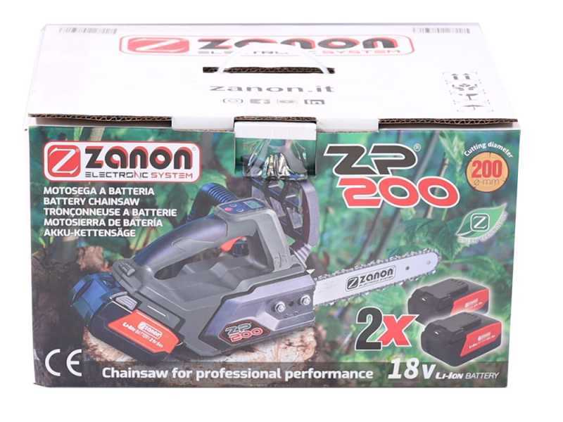 Elettrosega a batteria ZANON ZP 200 - 2 batterie da 18V - 5Ah - barra da 20cm