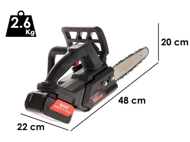 Zanon ZP 200 - Elettrosega a batteria 2 x 18V 5Ah - Lama da 20cm