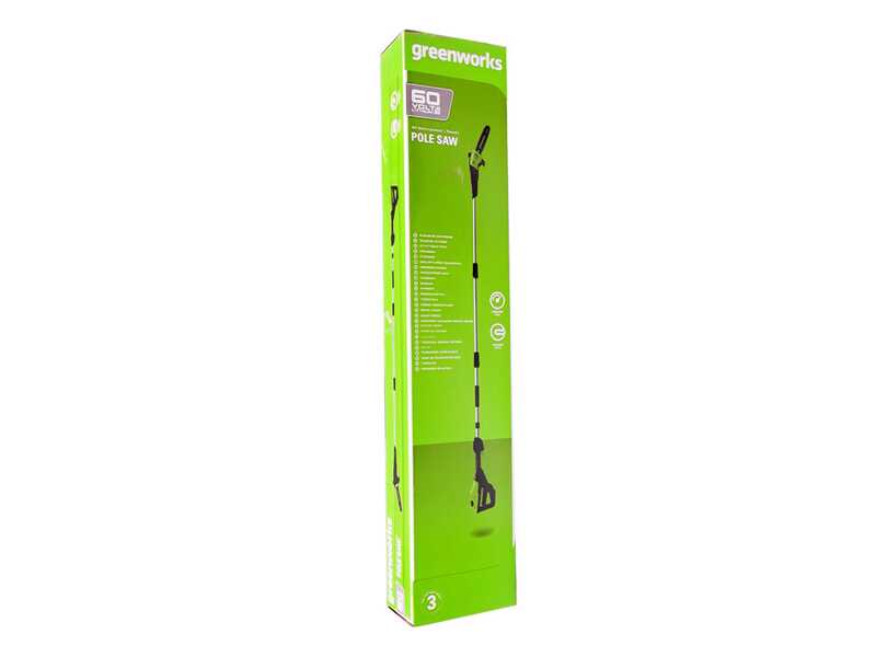 Greenworks GD60PS25 - Potatore su asta di prolunga a batteria 60V - Batteria 2Ah