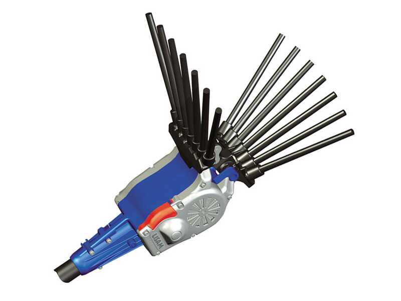 Lisam Oliwatt 2 - Abbacchiatore Elettrico a batteria - Con denti in Nylon - 280 cm - Asta Fissa