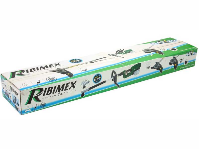 Ribimex PRBAT20-DEBTSB - Decespugliatore elettrico a batteria - 2x 20V - 4Ah