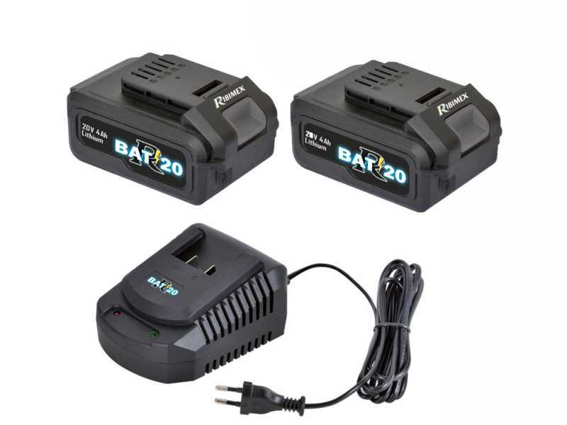 Ribimex PRBAT20-ASBSB - Soffiatore aspiratore a batteria 40V 4Ah