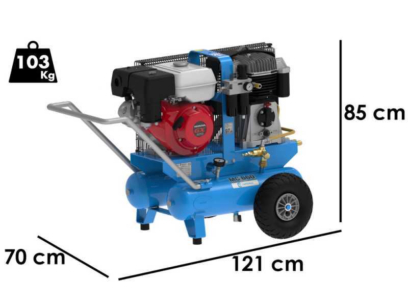 Campagnola MC 660 - Motocompressore a scoppio motore benzina Honda GX270