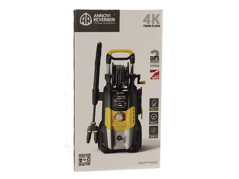 Annovi &amp; Reverberi Twin Flow 4.0 Classic Yellow - Idropulitrice semi-pro - 150 bar max - 810 lt/h