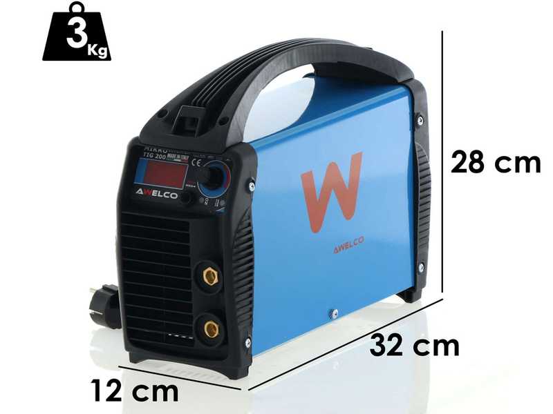 Awelco Mikrotig 200 - Saldatrice Inverter (MMA, TIG LIFT) + Valigetta, corrente continua (DC), con innesco a striscio