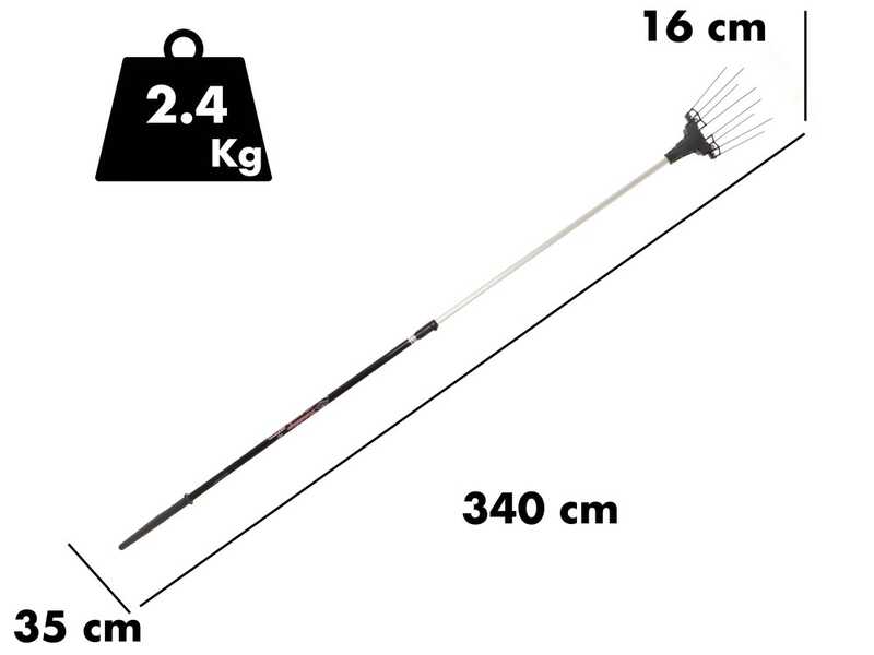 Zanon Murcielago R AL300 - Abbacchiatore a Litio - Asta telescopica 210 - 340cm - SENZA BATTERIA