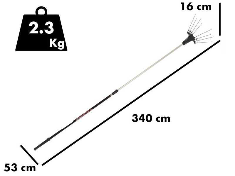 Zanon Albatros AL300 - Abbacchiatore elettrico - Asta telescopica 210 - 340 cm - SENZA BATTERIA
