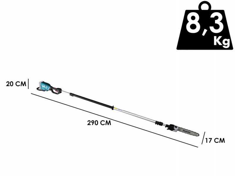 Makita DUA301 - Potatore elettrico a batteria su asta telescopica - 2x18V 5Ah