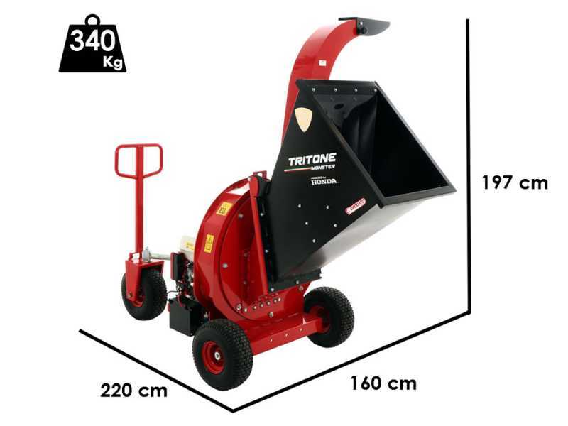 Ceccato Tritone Monster - Biotrituratore a benzina professionale - GX390 HONDA - Avviamento elettrico