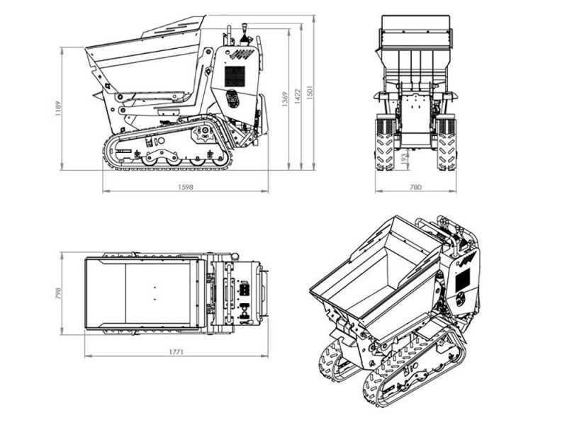 Motocarriola cingolata RAPTOR 6800 HEDH - Honda GXe270