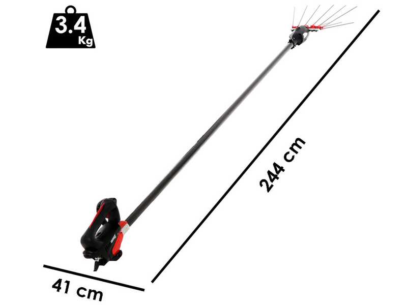 Infaco V5000P3EF - Abbacchiatore elettrico a batteria su asta fissa da 250 cm - Batteria a zaino inclusa