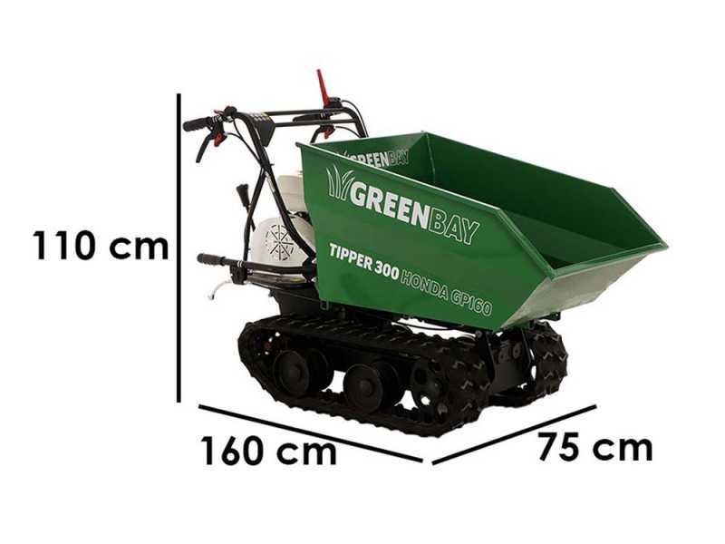 GreenBay TIPPER 300 HONDA GP160 - Motocarriola cingolata dumper ribaltabile 300Kg