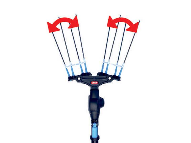 Lisam Thor - Abbacchiatore Elettrico a batteria - Con 8 denti in carbonio - 250-350 cm - Asta Telescopica