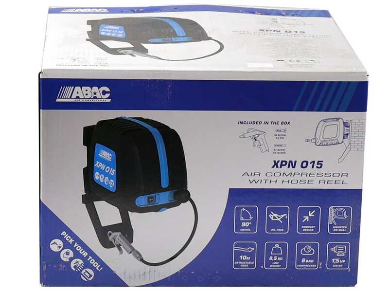 ABAC XPN O15 - Compressore monofase a muro, oil-less - Motore 1.5 HP