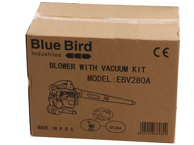 BlueBird BLV 281 - Soffiatore aspiratore a scoppio motore 2 tempi - Con sacco