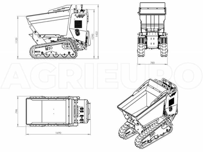 Motocarriola cingolata RAPTOR 6800 YED - Yanmar L100E - Con pala