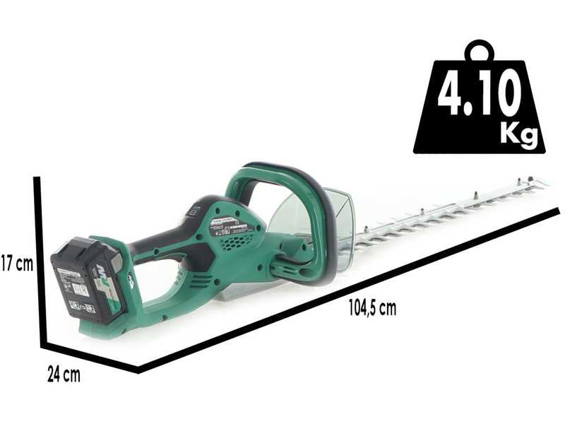 HiKOKI CH3656DA - Tagliasiepi a batteria 36V/2.5Ah - Lama da 62 cm 