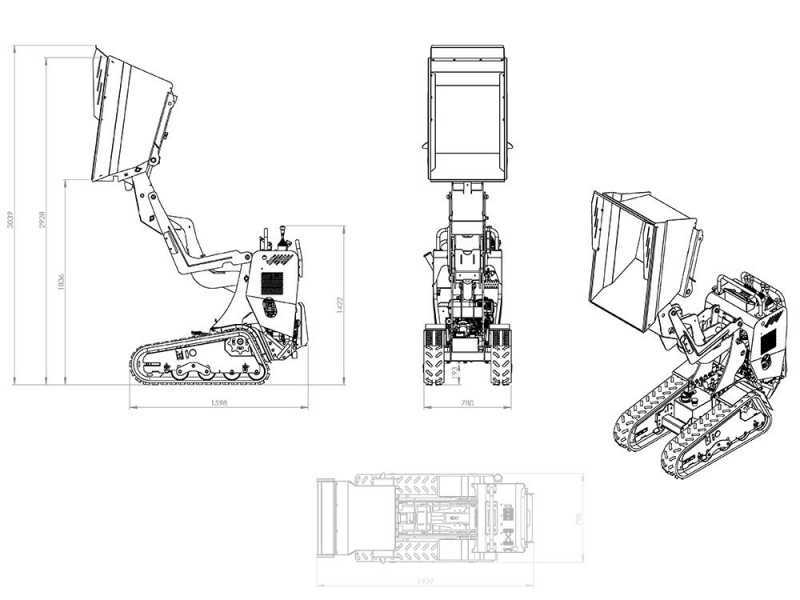Motocarriola cingolata RAPTOR 6800 YEDH - Yanmar L100E - Con pala
