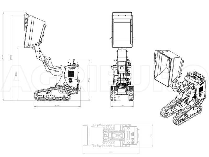 Motocarriola cingolata RAPTOR 6800 YEDH 4.0 - Yanmar L100E - Con pala