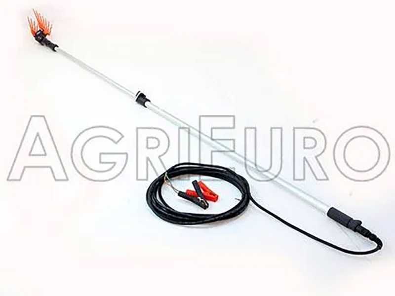 TecnoVIR Olivir - Abbacchiatore elettrico a batteria - asta telescopica in alluminio 120-200 cm