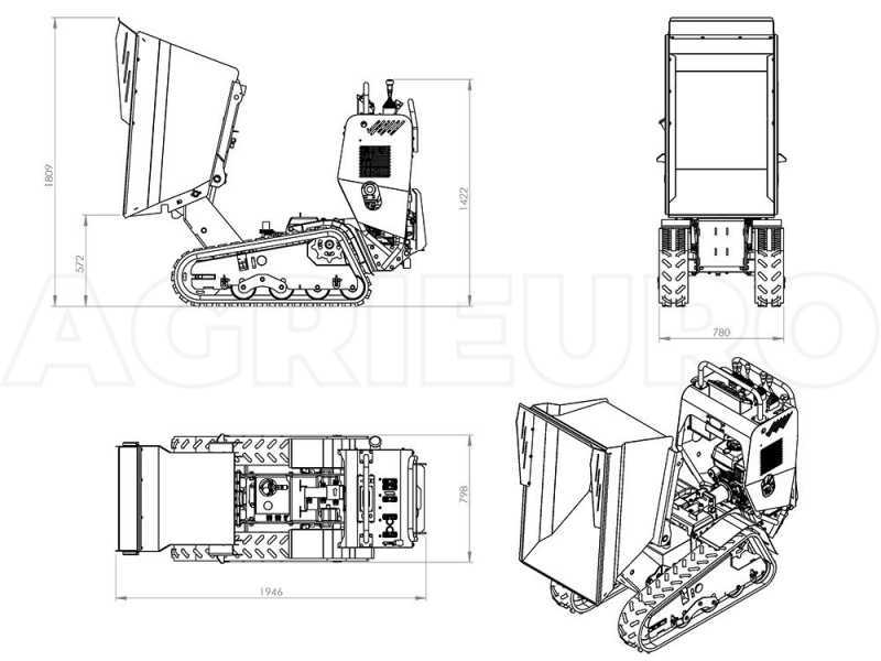 Motocarriola cingolata RAPTOR 7800 YED - Yanmar L100E - Con pala