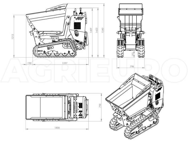 Motocarriola cingolata RAPTOR 7800 YEDH 4.0 - Yanmar L100E - Con pala + betoniera