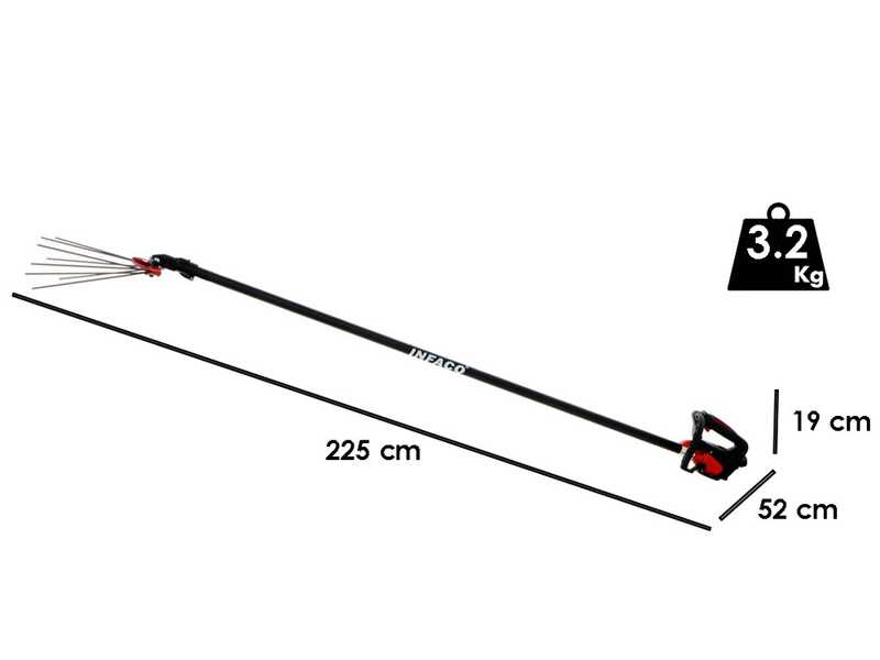 Infaco V5000P3AF - Abbacchiatore a batteria - Asta fissa 220 cm - 48V 17Ah
