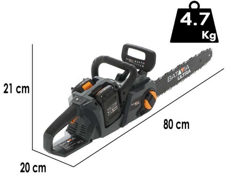 Batavia - Elettrosega a batteria da taglio 2 x 18V 2Ah - Lama da 38cm