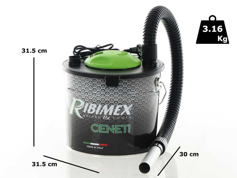 Bidone Aspiracenere Minicen Ribimex elettrico 800W aspira cenere stufe e  camini 8033866842608