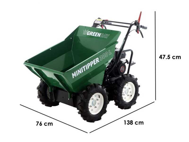 GreenBay MiniTipper 300 L - Motocarriola 4x4 con motore Loncin G200F