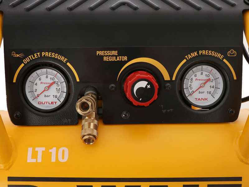 DeWalt DPC10RC-QS - Compressore aria elettrico portatile monofase, oil-less - Motore 2 HP - 10 lt