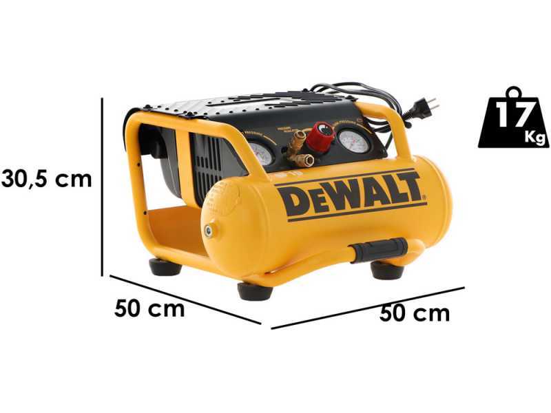 DeWalt DPC10RC-QS - Compressore aria elettrico portatile monofase, oil-less - Motore 2 HP - 10 lt