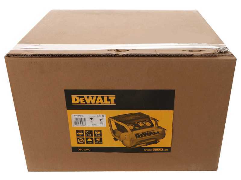 DeWalt DPC10RC-QS - Compressore aria elettrico portatile monofase, oil-less - Motore 2 HP - 10 lt