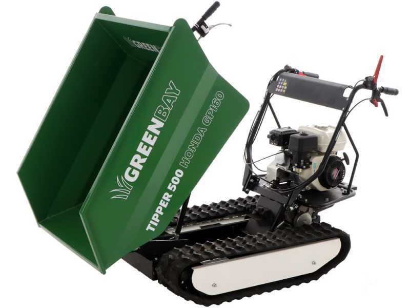 GreenBay TIPPER 500 HONDA GP160 - Motocarriola cingolata dumper  - Portata 500Kg