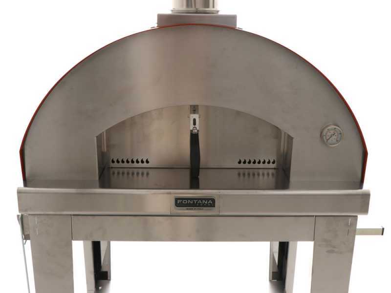 Fontana Mangiafuoco Rosso - Forno a legna da esterno con carrello