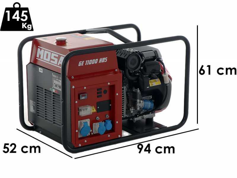 MOSA GE 11000 HBS - Generatore di corrente a benzina 9.9 kW - Continua 9 kW monofase