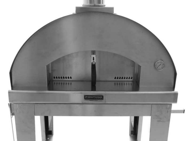 Fontana Mangiafuoco INOX - Forno a legna da esterno con carrello