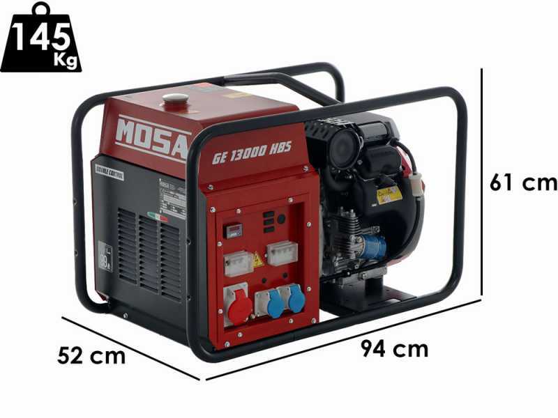 MOSA GE 13000 HBS - Generatore di corrente a benzina 10.4 kW - Continua 9 kW Trifase