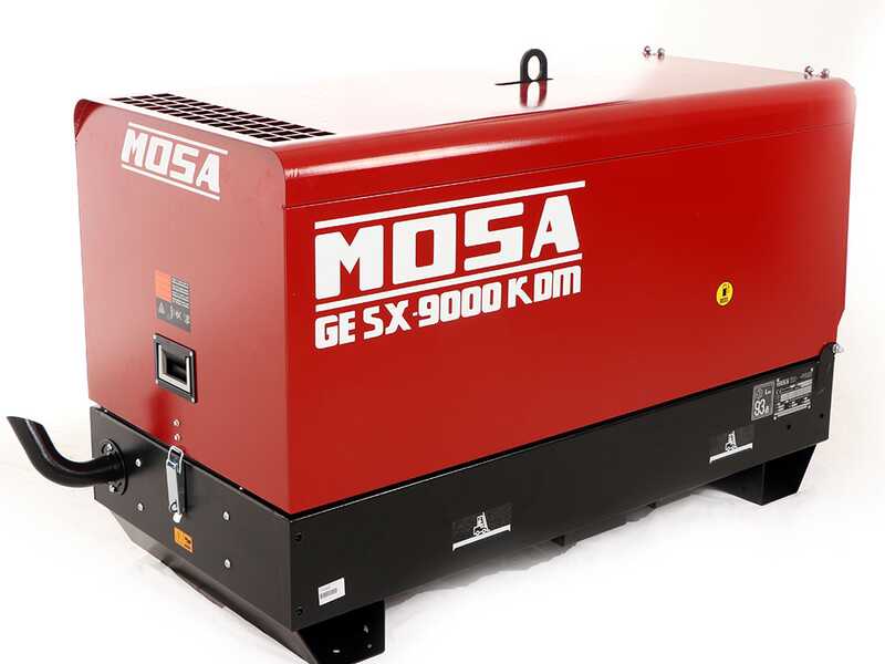 MOSA GE SX-9000 KDM - Generatore di corrente diesel silenziato 8.3 kW - Continua 7.5 kW Monofase