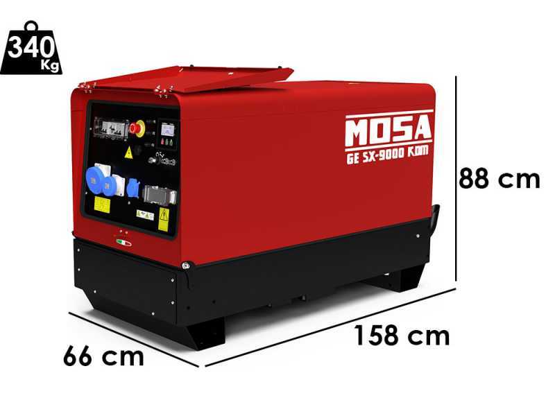MOSA GE SX-9000 KDM - Generatore di corrente diesel silenziato 8.3 kW - Continua 7.5 kW Monofase