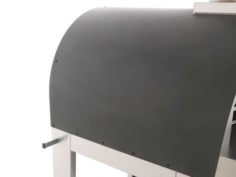 Fontana Margherita Antracite - Forno a legna da esterno con carrello