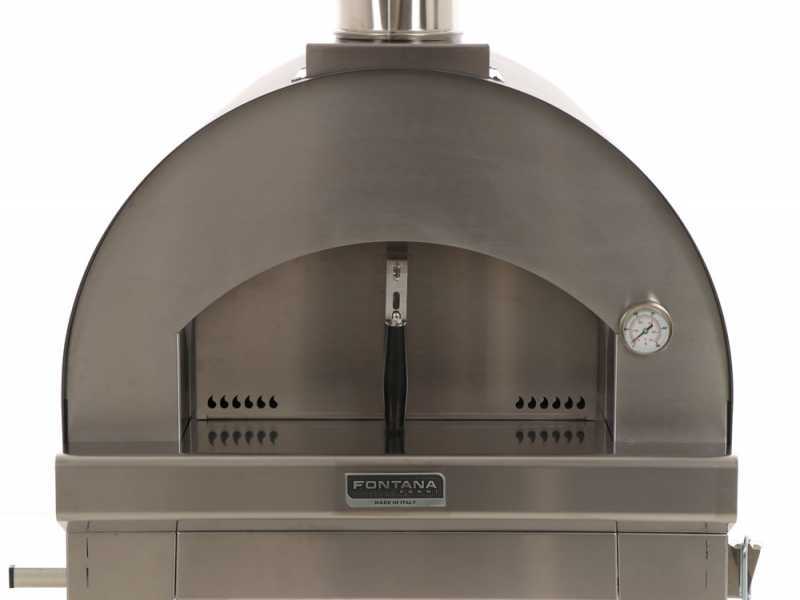 Fontana Margherita Antracite - Forno a legna da esterno con carrello