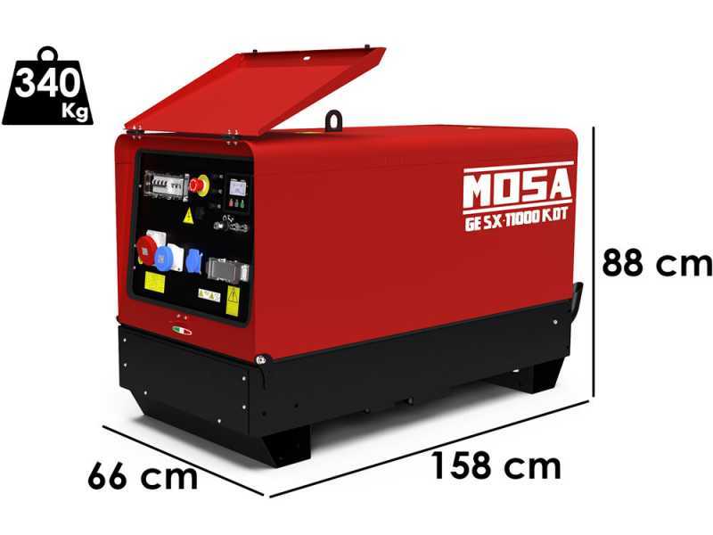 MOSA GE SX-11000 KDT - Generatore di corrente diesel silenziato 8.8 kW - Continua 8 kW Trifase