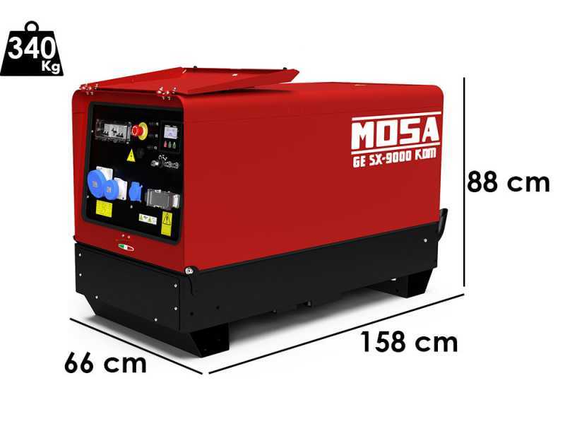 MOSA GE SX-9000 KDM - Generatore di corrente diesel silenziato 8.3 kW - Continua 7.5 kW Monofase + ATS