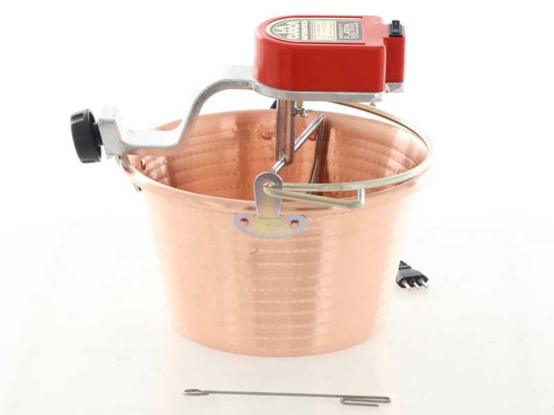 NuovaFac Cuoca Automatica - Paiolo in rame elettrico martellato per polenta base piana 9L - 5W