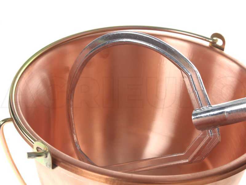 NuovaFac Cuoca Automatica - Paiolo in rame elettrico liscio per polenta base tonda 4L - 5W